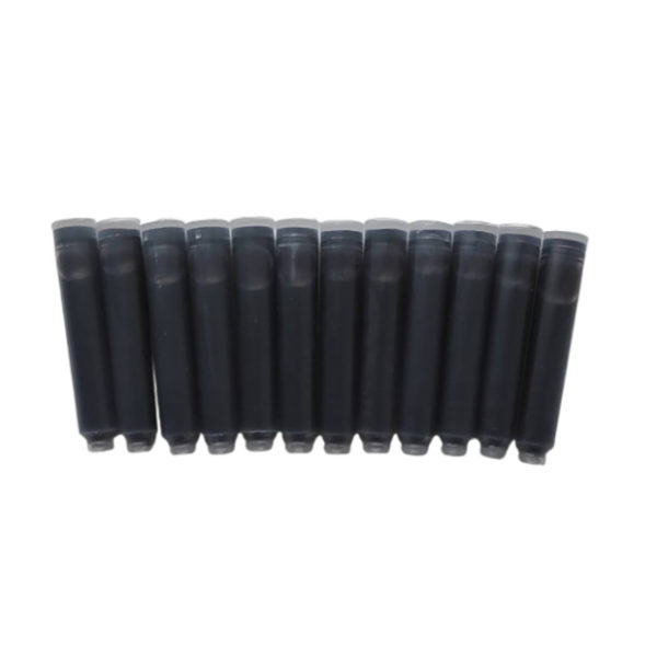 Pack de 12 cartouches d’encre bleu-noir pour stylos plume Beiluner