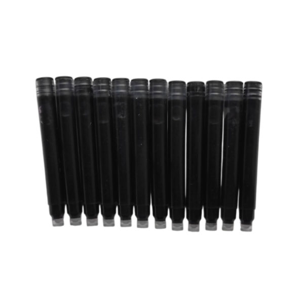 Pack de 12 cartouches d’encre fines noires pour stylos plume Wenliang