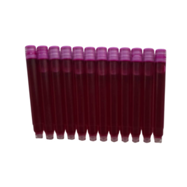Pack de 12 cartouches d’encre fines roses pour stylos plume Wenliang