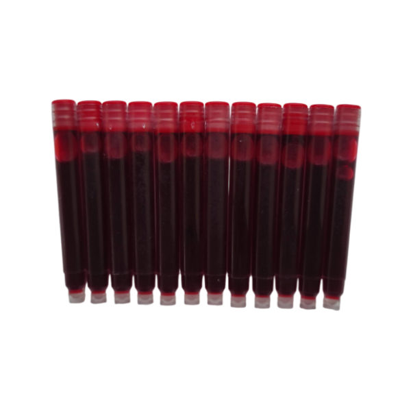 Pack de 12 cartouches d’encre fines rouges pour stylos plume Wenliang