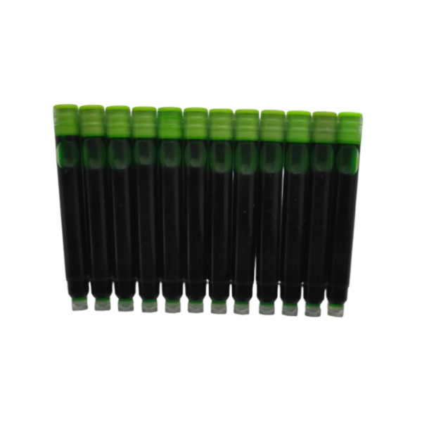 Pack de 12 cartouches d’encre fines vertes pour stylos plume Wenliang