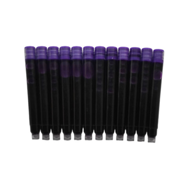 Pack de 12 cartouches d’encre fines violettes pour stylos plume Wenliang