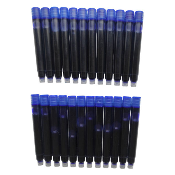 Pack de 24 cartouches d’encre fines bleu royal pour stylos plume Wenliang