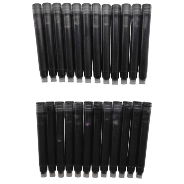 Pack de 24 cartouches d’encre fines noires pour stylos plume Wenliang