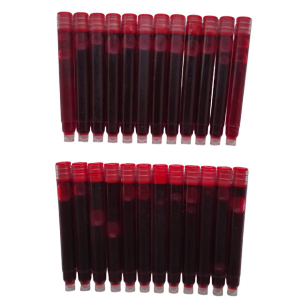 Pack de 24 cartouches d’encre fines rouges pour stylos plume YStudio