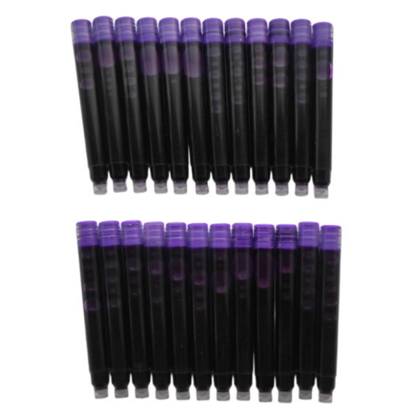 Pack de 24 cartouches d’encre fines violettes pour stylos plume Wenliang
