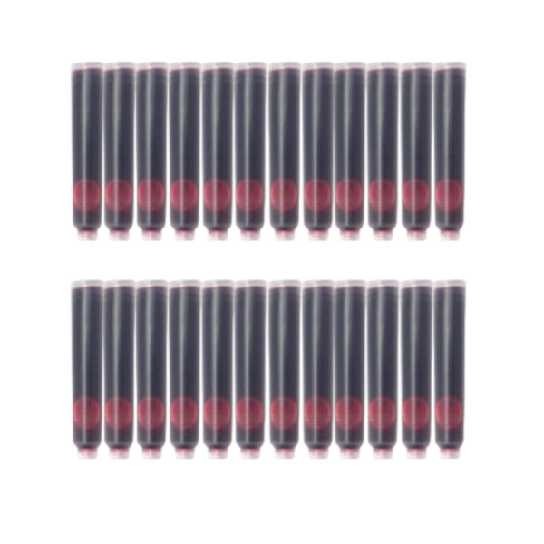 Pack de 24 cartouches d’encre rouges pour stylos plume A&W